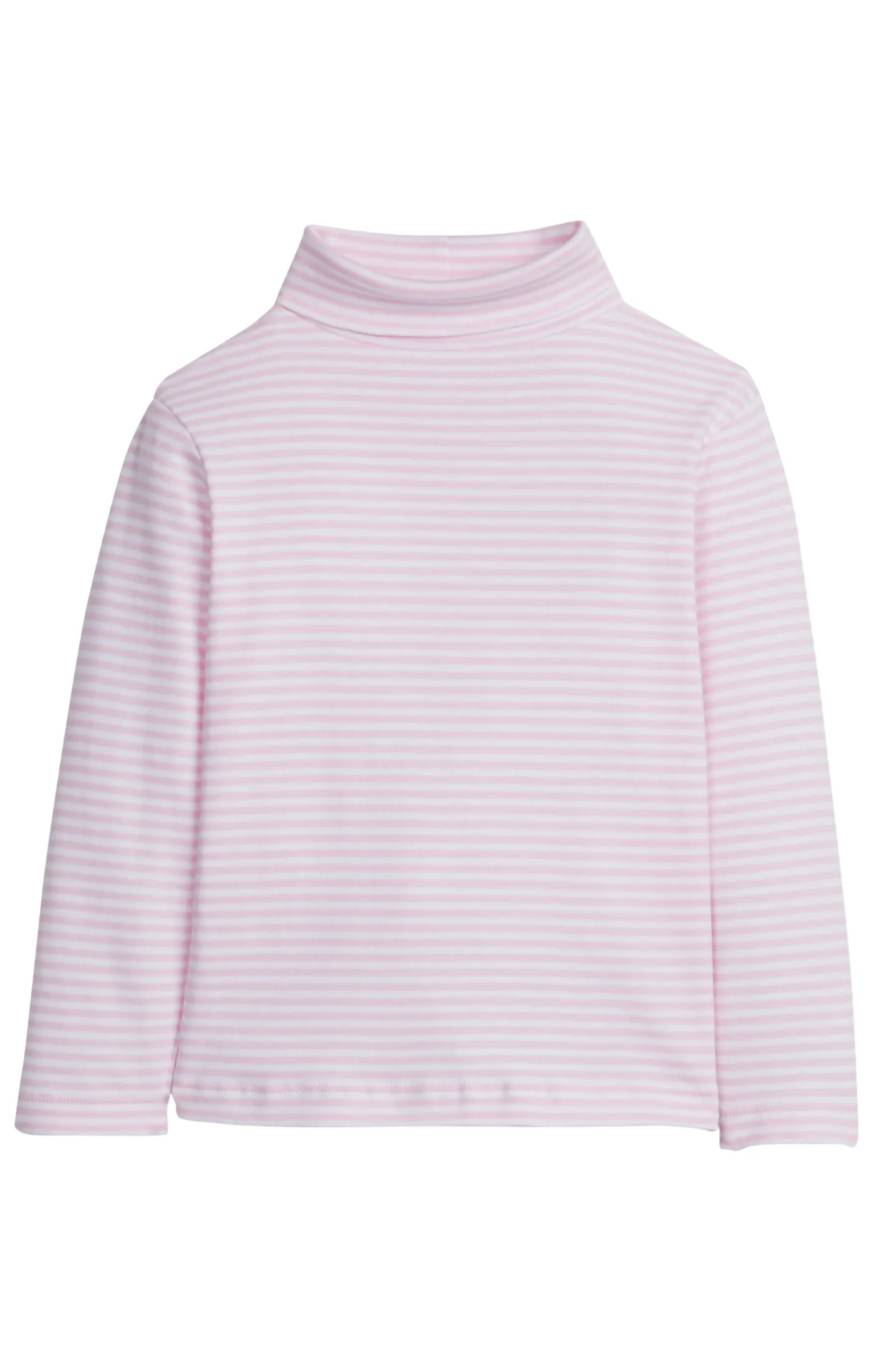 Little English Striped Turtleneck, Light Pink