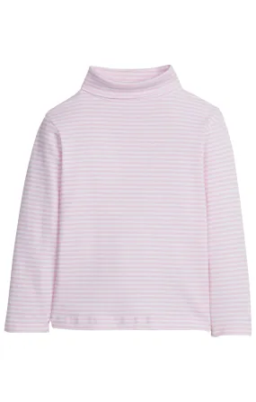 Little English Striped Turtleneck, Light Pink