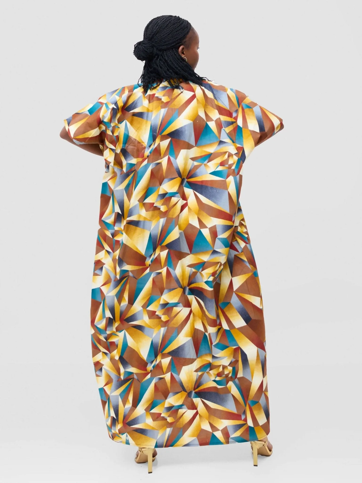 Lokali Amani Ankara Kimono - Brown