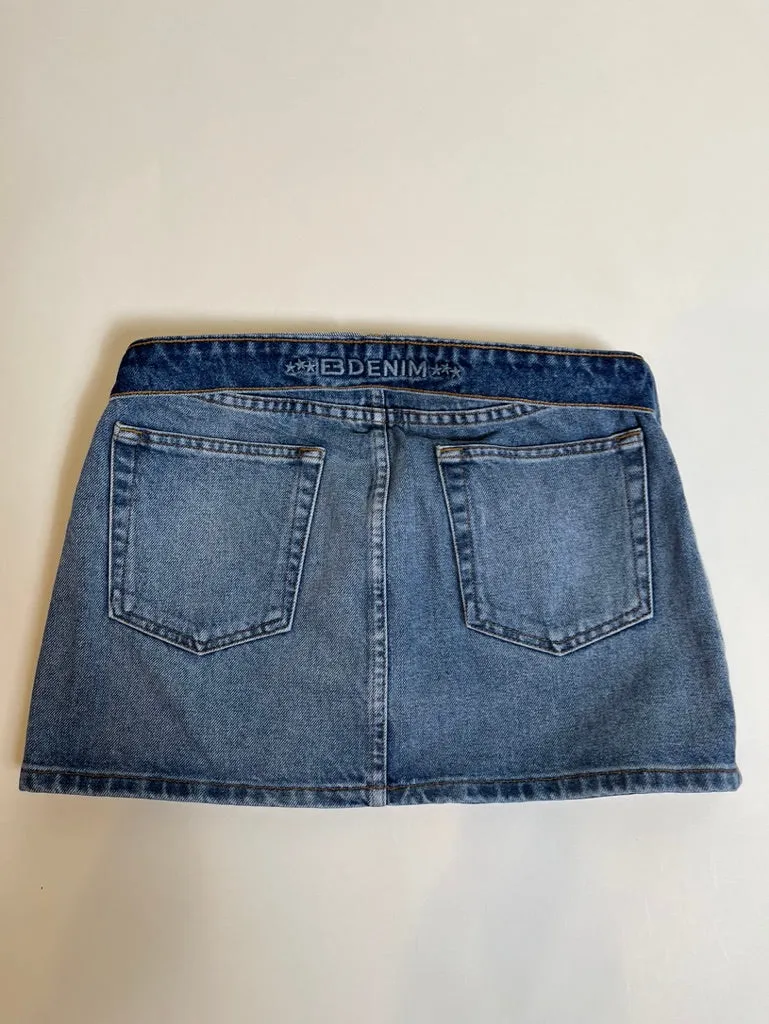Madison Foldover Denim Mini Skirt