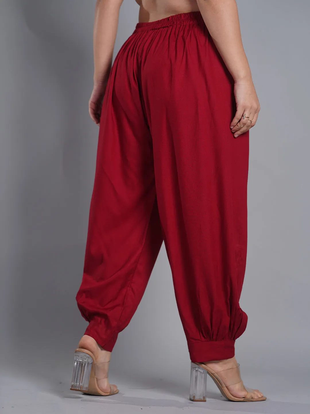 Maroon Rayon AfghaniSalwar