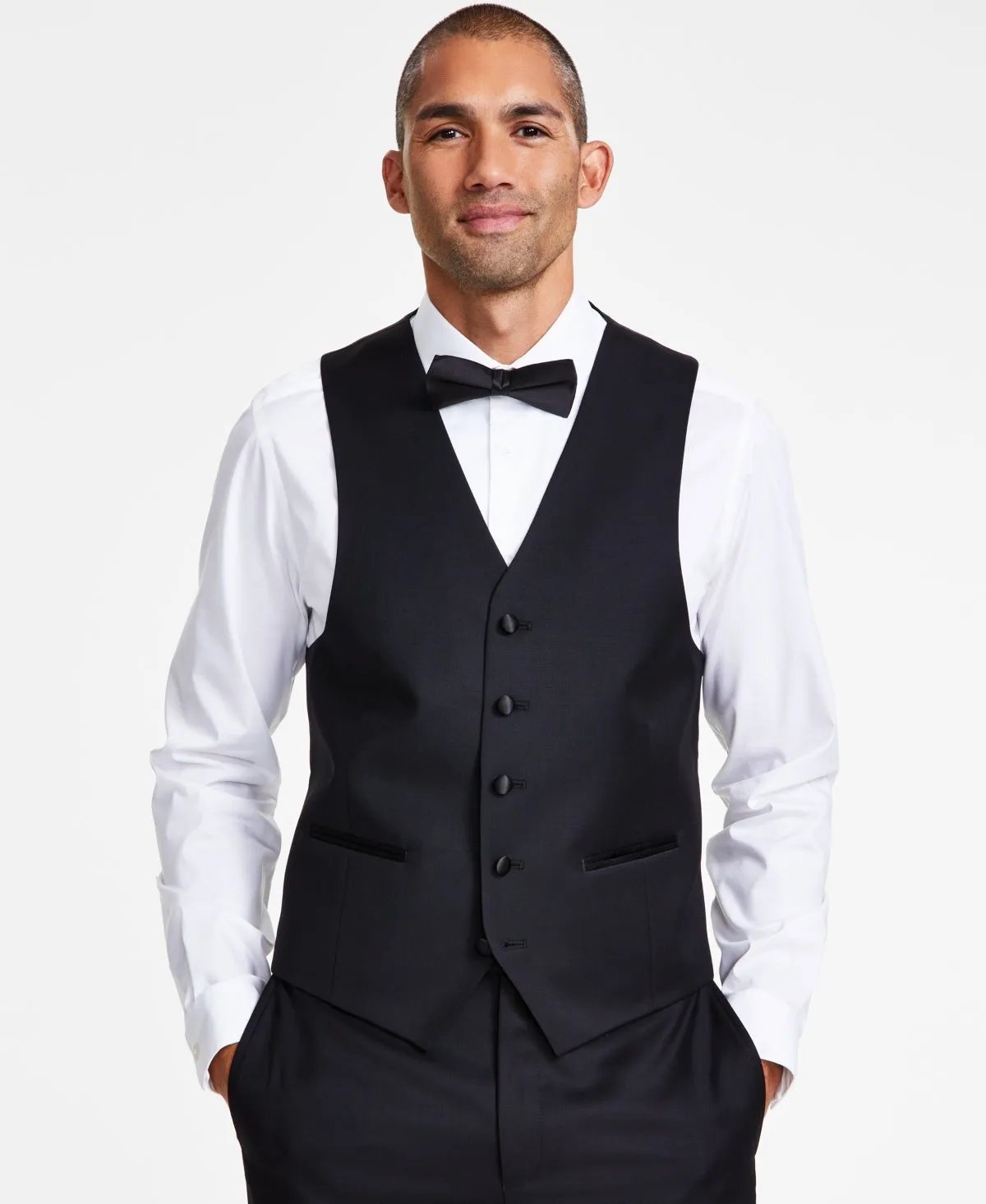 Michael Kors Mens Classic fit Tuxedo Dress Pants 30 / 30 Black Solid
