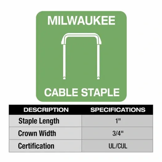 Milwaukee MNM1-600 1" Insulated Cable Staples