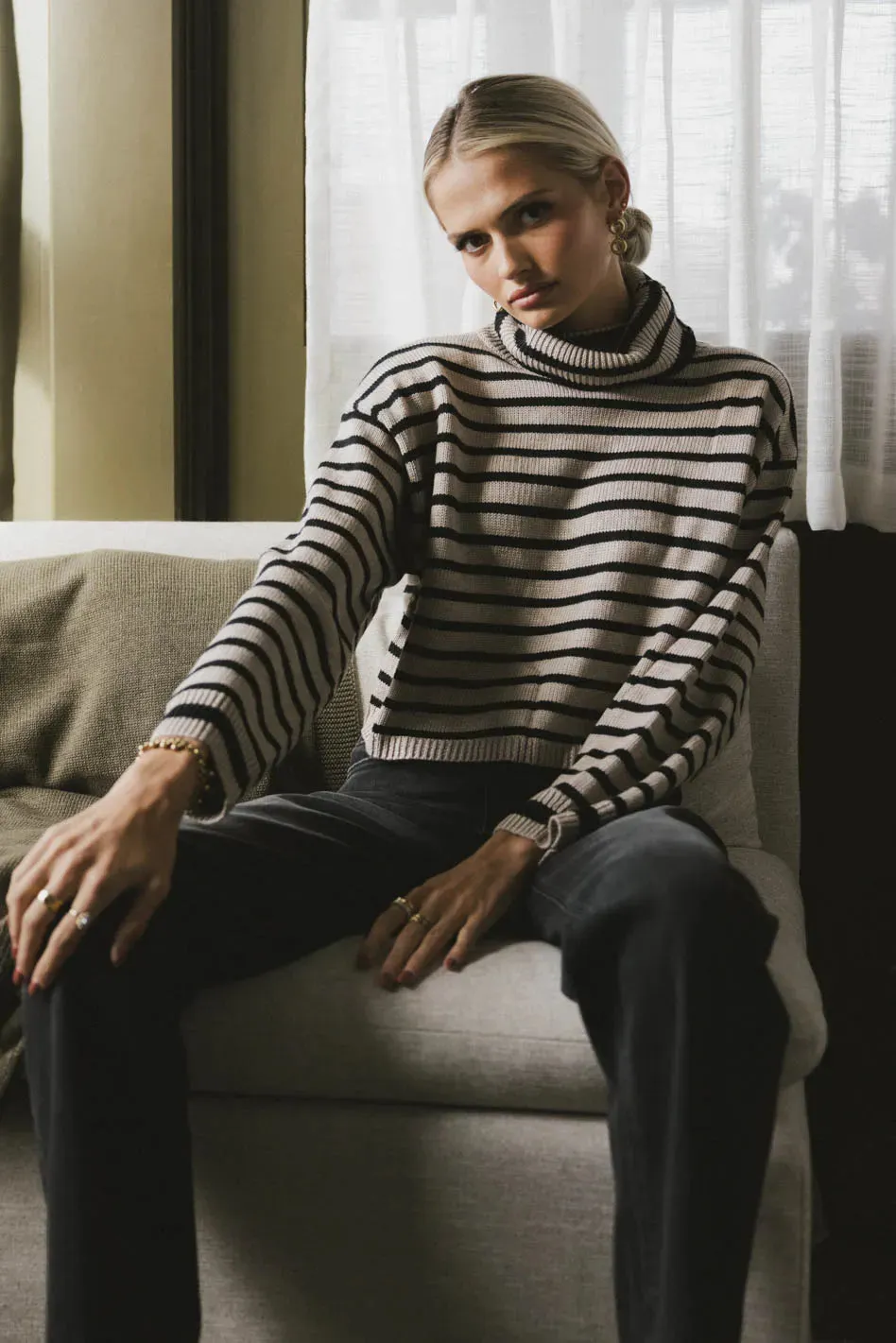 Miya Striped Turtleneck Sweater - FINAL SALE