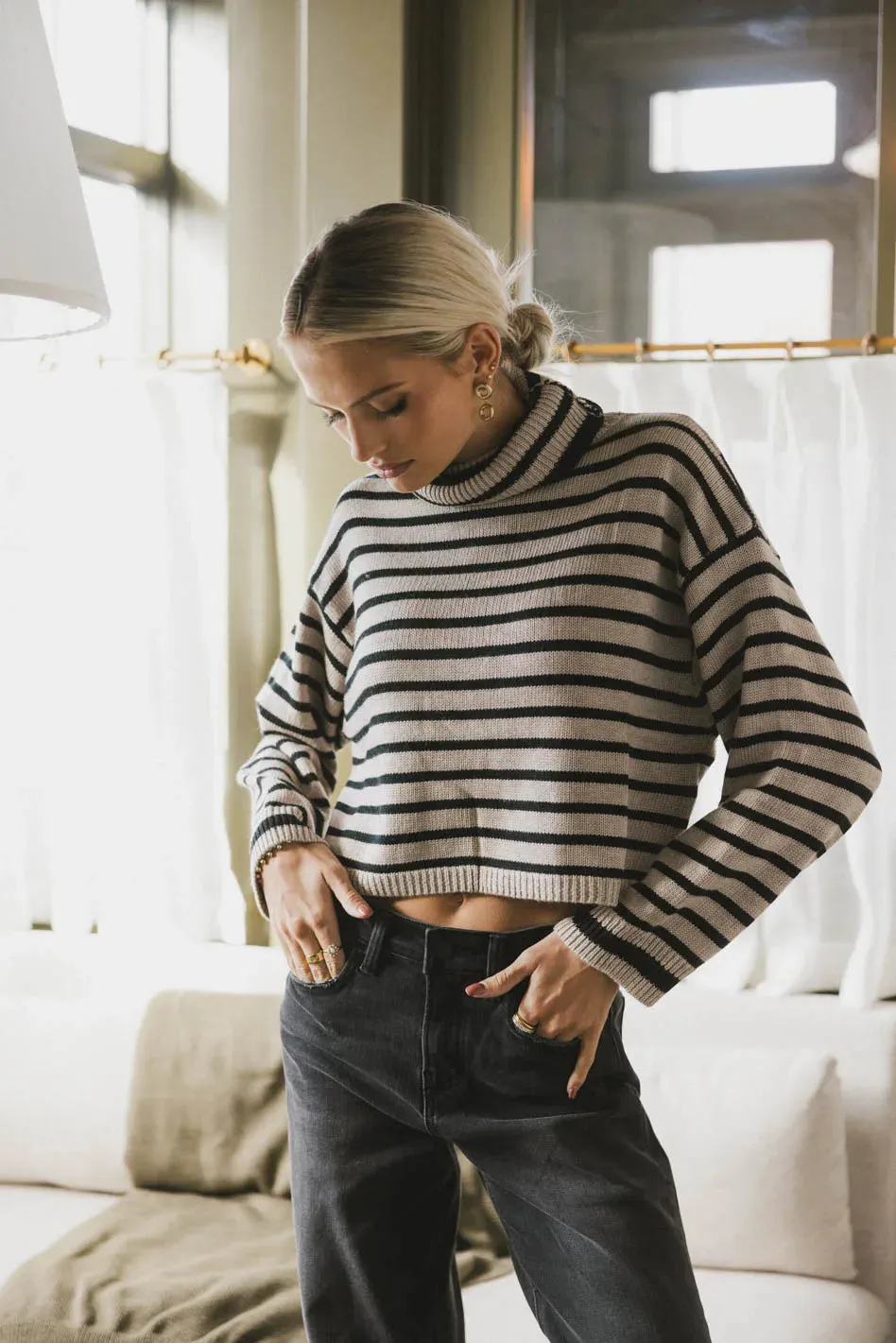 Miya Striped Turtleneck Sweater - FINAL SALE