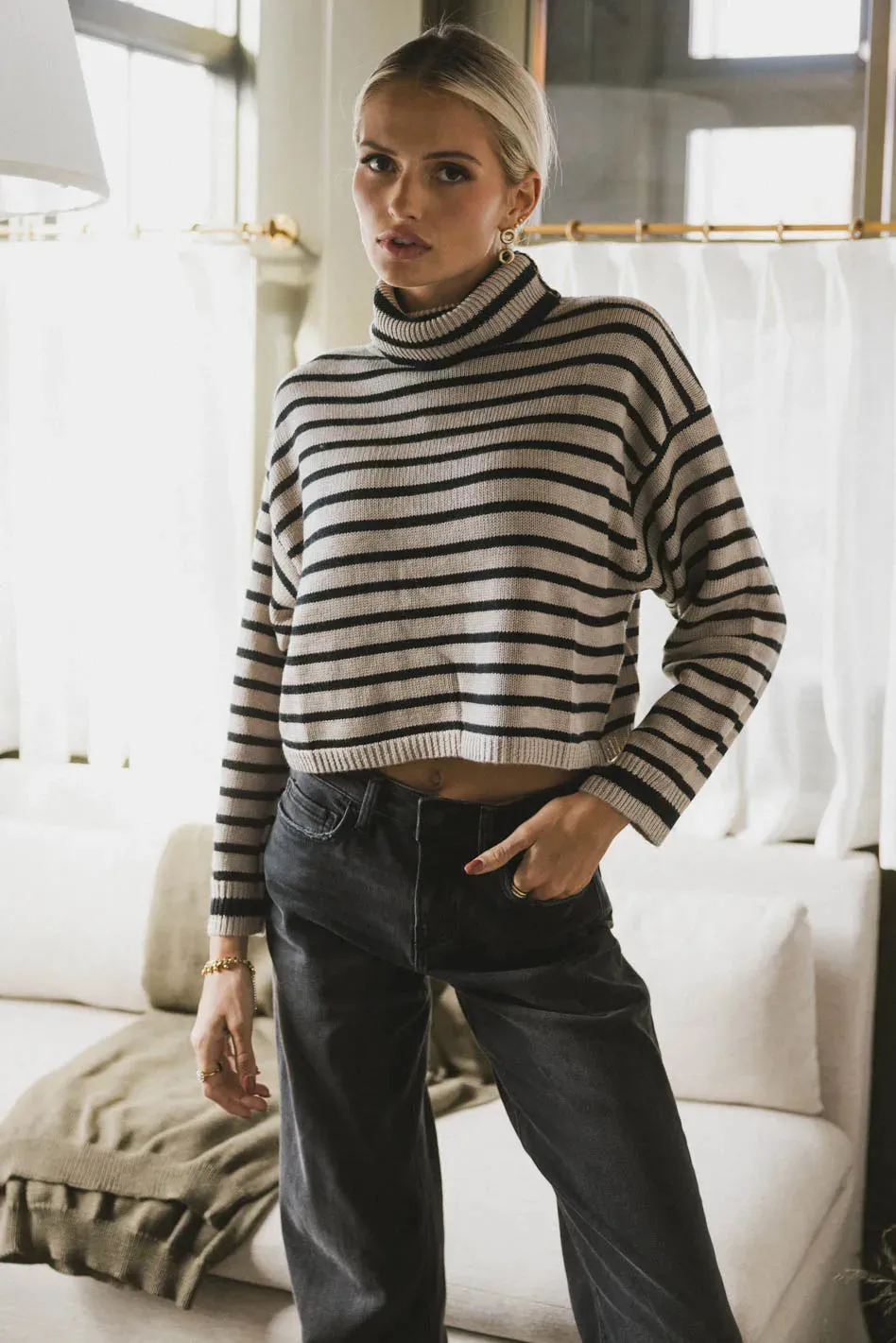 Miya Striped Turtleneck Sweater - FINAL SALE