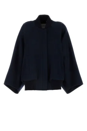 Navy blue cashemre Zenone bomber jacket