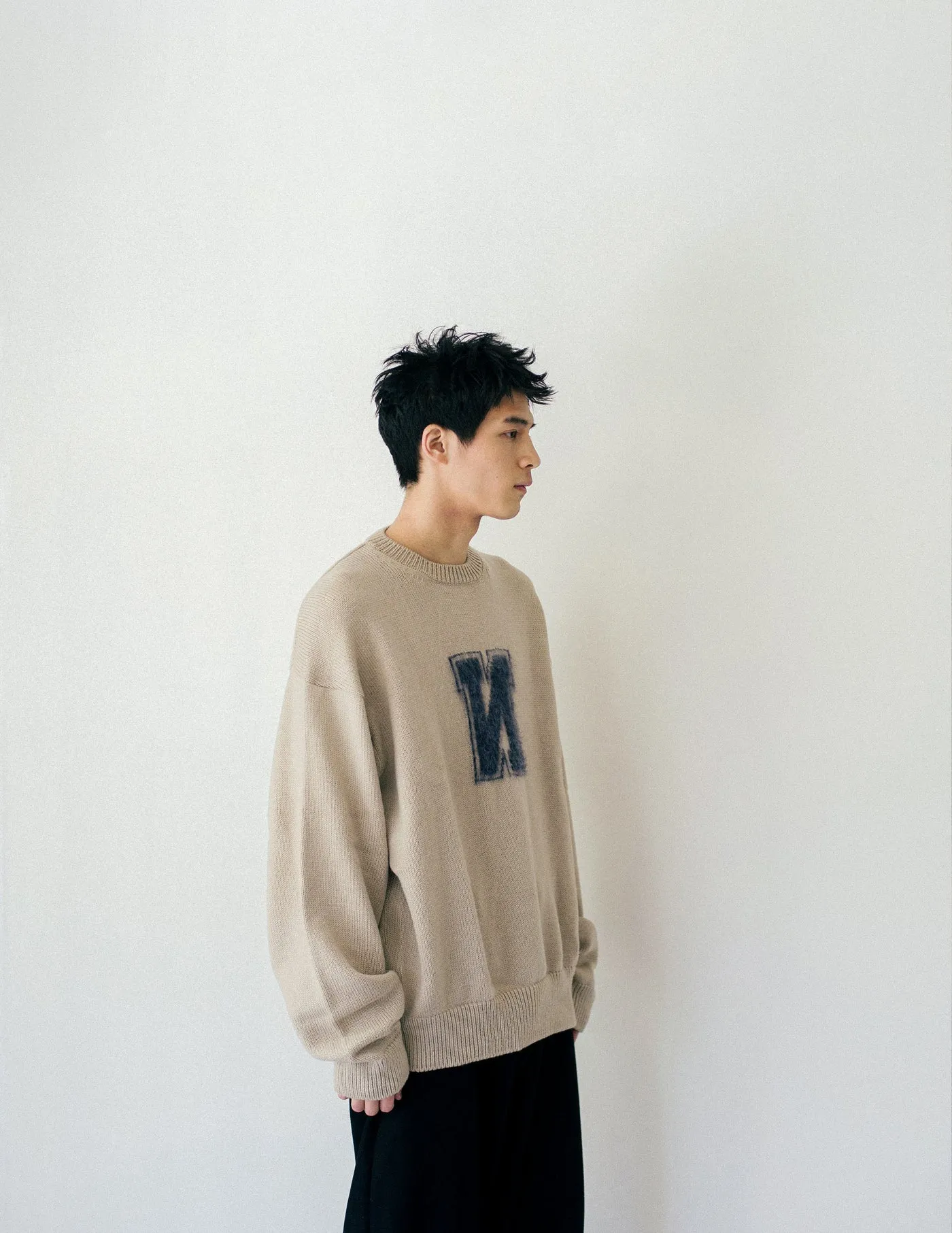NMKN-003 REVERSE LETTERMAN SWEATER