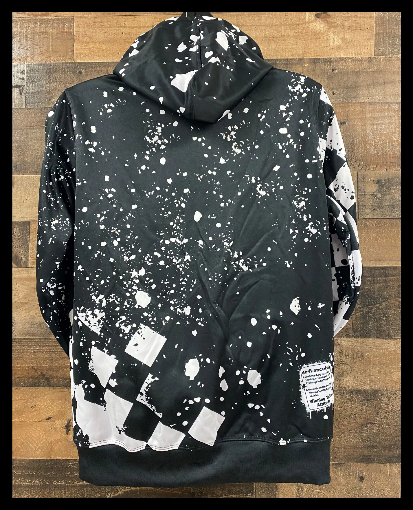 Race Hooded Sweatshirt - peace love Racing  - Bleached/BLACK