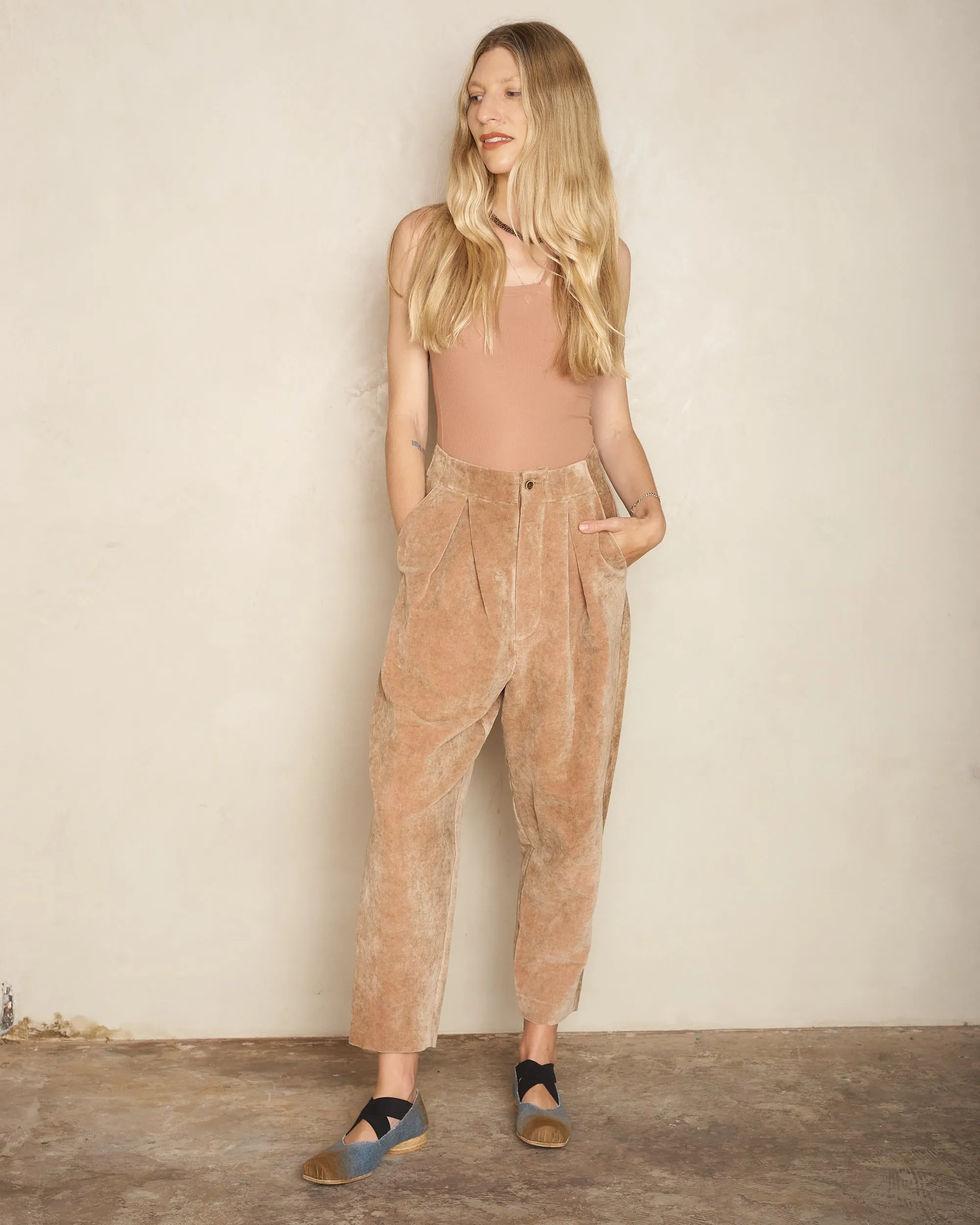 Rose Velvet Perch Pants