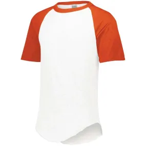 Short Sleeve Retro Baseball Jersey White-Orange