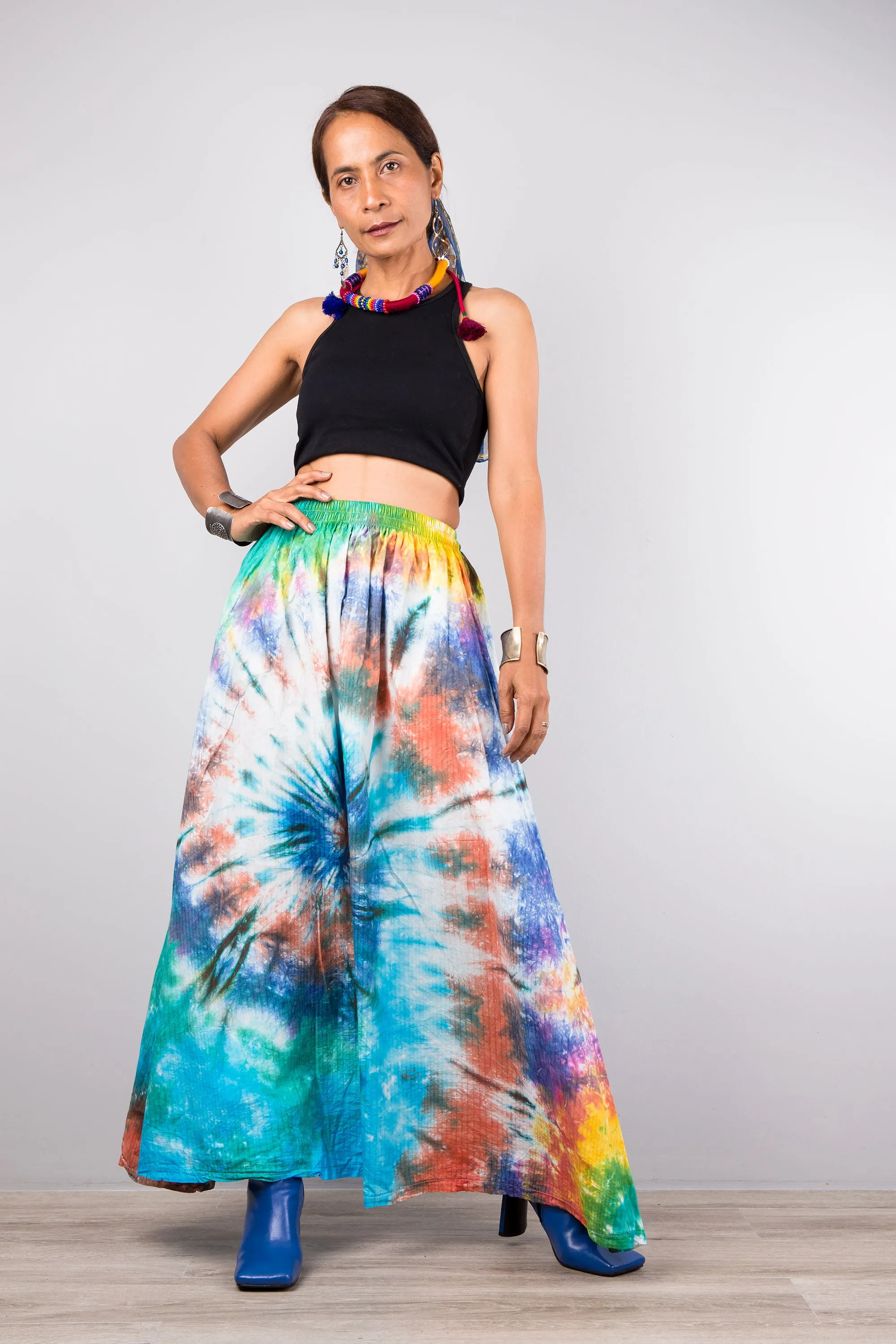 Spiral Tie dye maxi skirt
