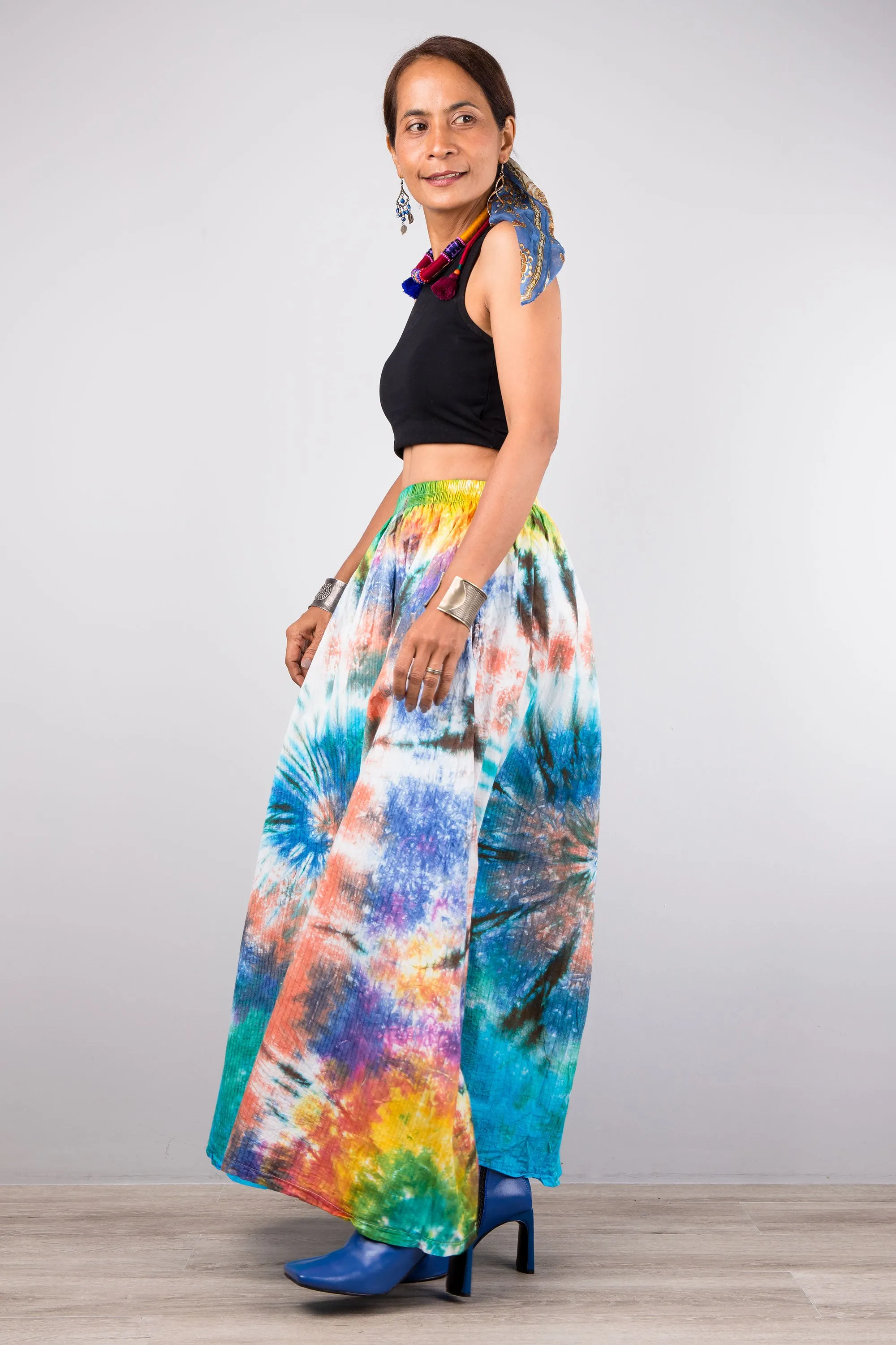 Spiral Tie dye maxi skirt