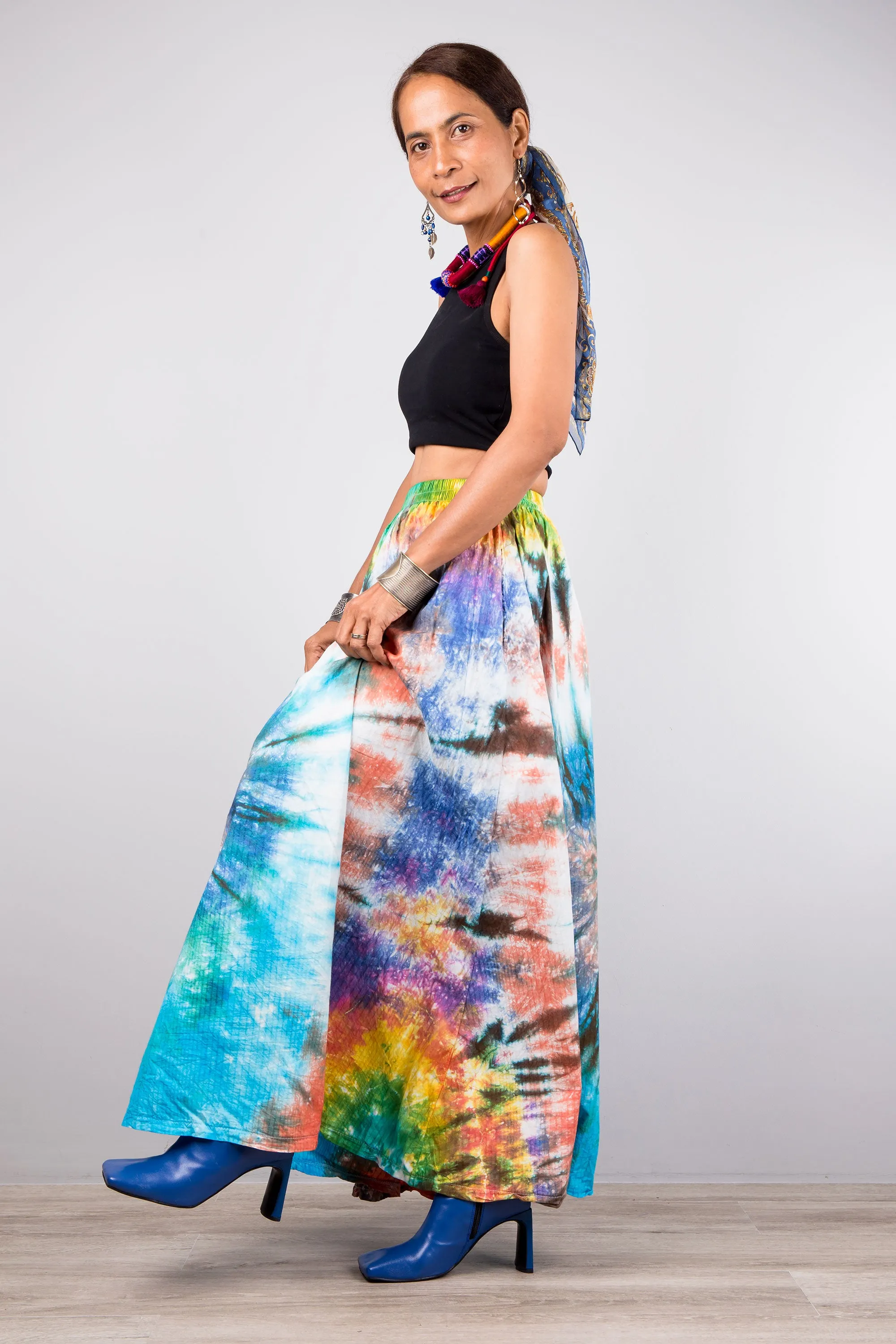 Spiral Tie dye maxi skirt