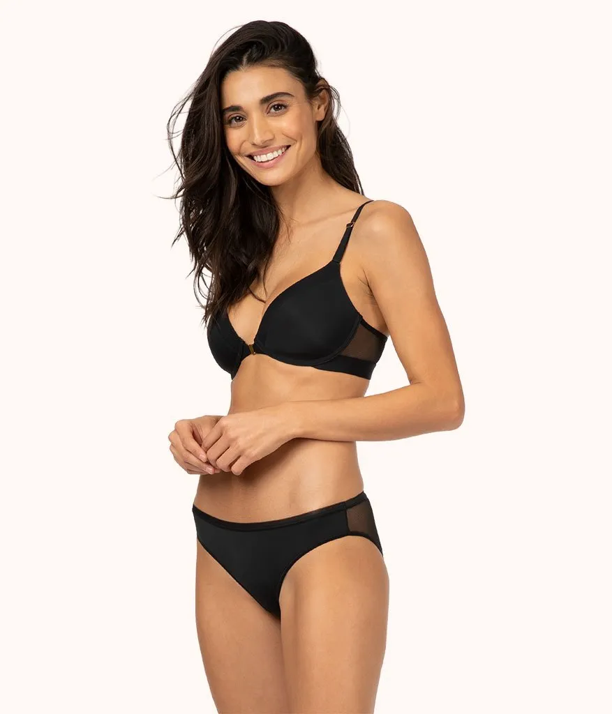 The Front Close No-Wire Bra: Jet Black