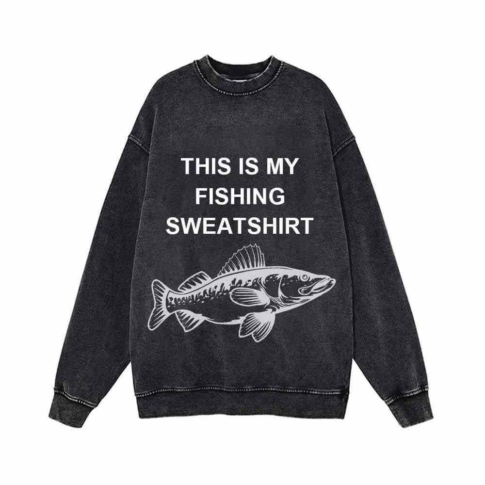 This Is My Fishing Vintage Washed Sweatshirt