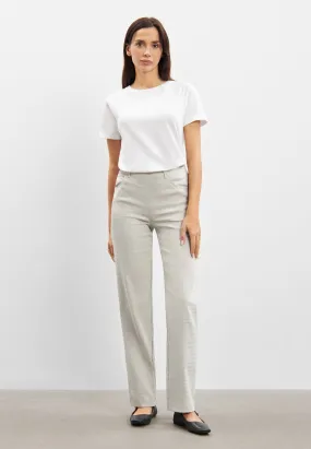 Tracy Straight - Medium Length - Grey Sand Jacquard