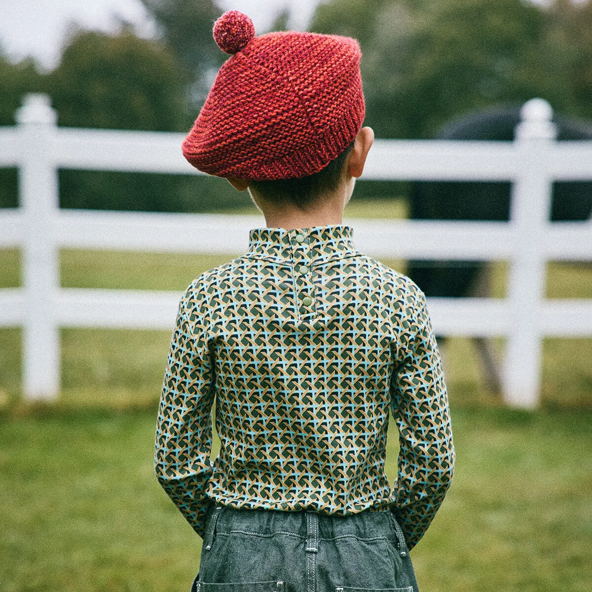 Turtleneck in Leaf Lattice by Misha & Puff - Last Ones In Stock - 8-10 Years