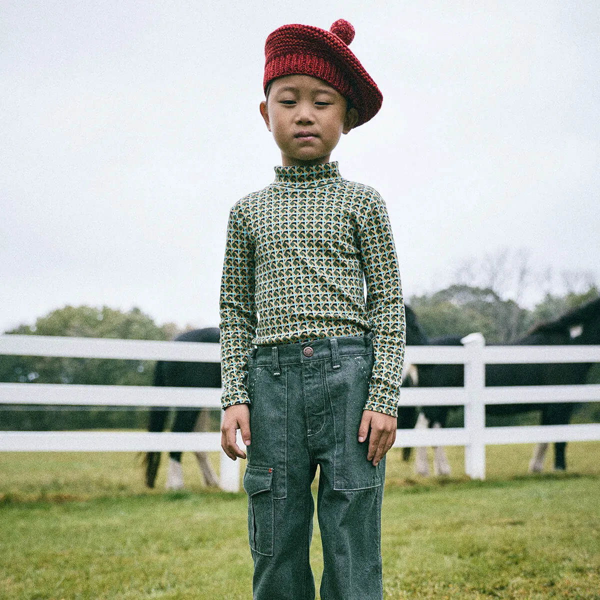 Turtleneck in Leaf Lattice by Misha & Puff - Last Ones In Stock - 8-10 Years