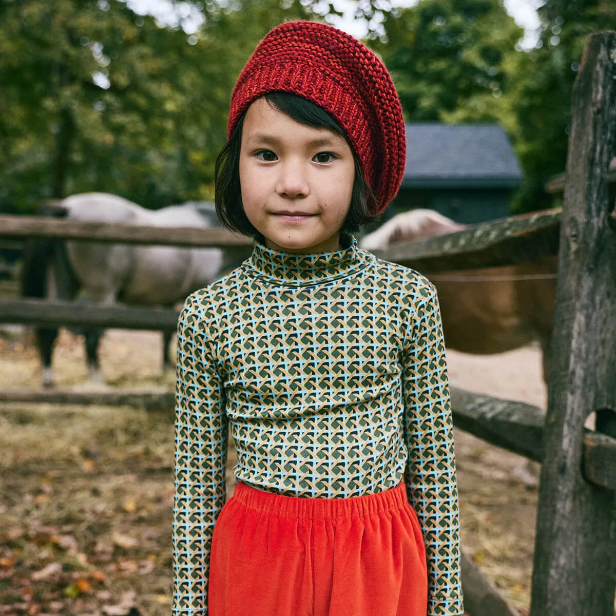 Turtleneck in Leaf Lattice by Misha & Puff - Last Ones In Stock - 8-10 Years