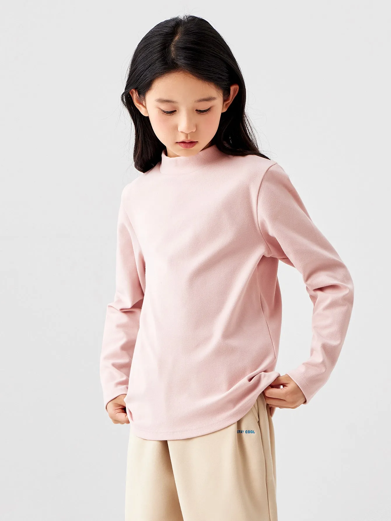 Unisex Toddler And Kid Xinjiang Cotton Elastic Long-Sleeved T-Shirt