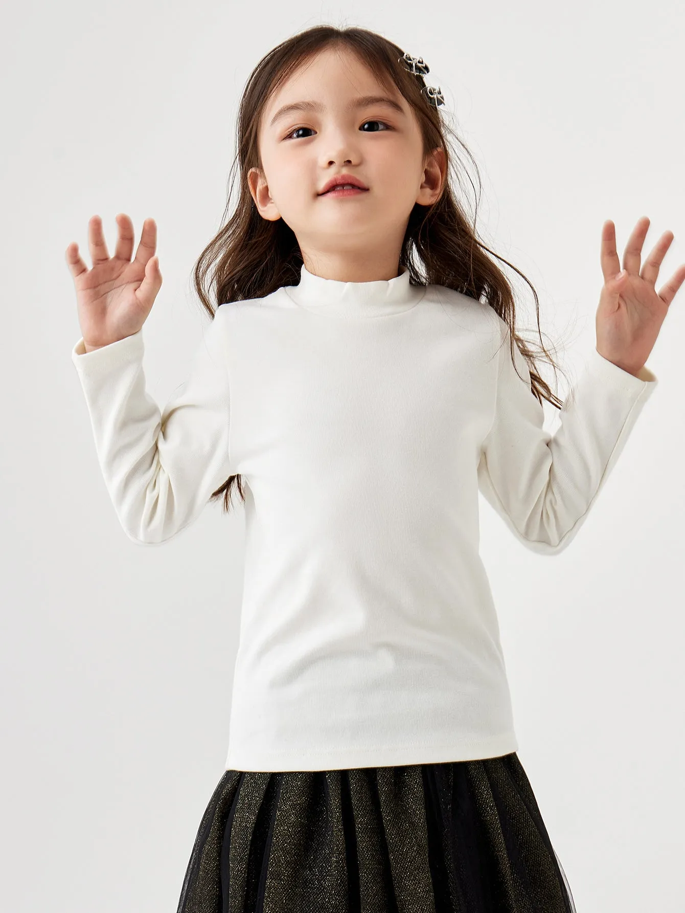 Unisex Toddler And Kid Xinjiang Cotton Elastic Long-Sleeved T-Shirt