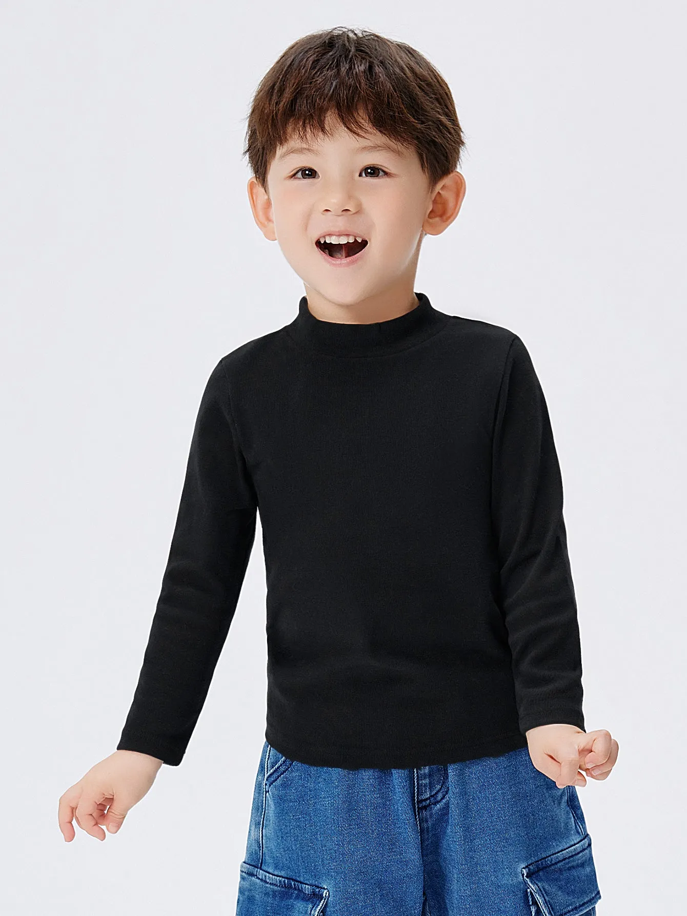 Unisex Toddler And Kid Xinjiang Cotton Elastic Long-Sleeved T-Shirt