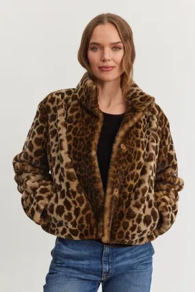 Velvet - Valli - Lux Fur Animal Print Jacket in Animal