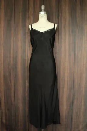 Vintage 1940s 1950s Volup Size Black Full Slip