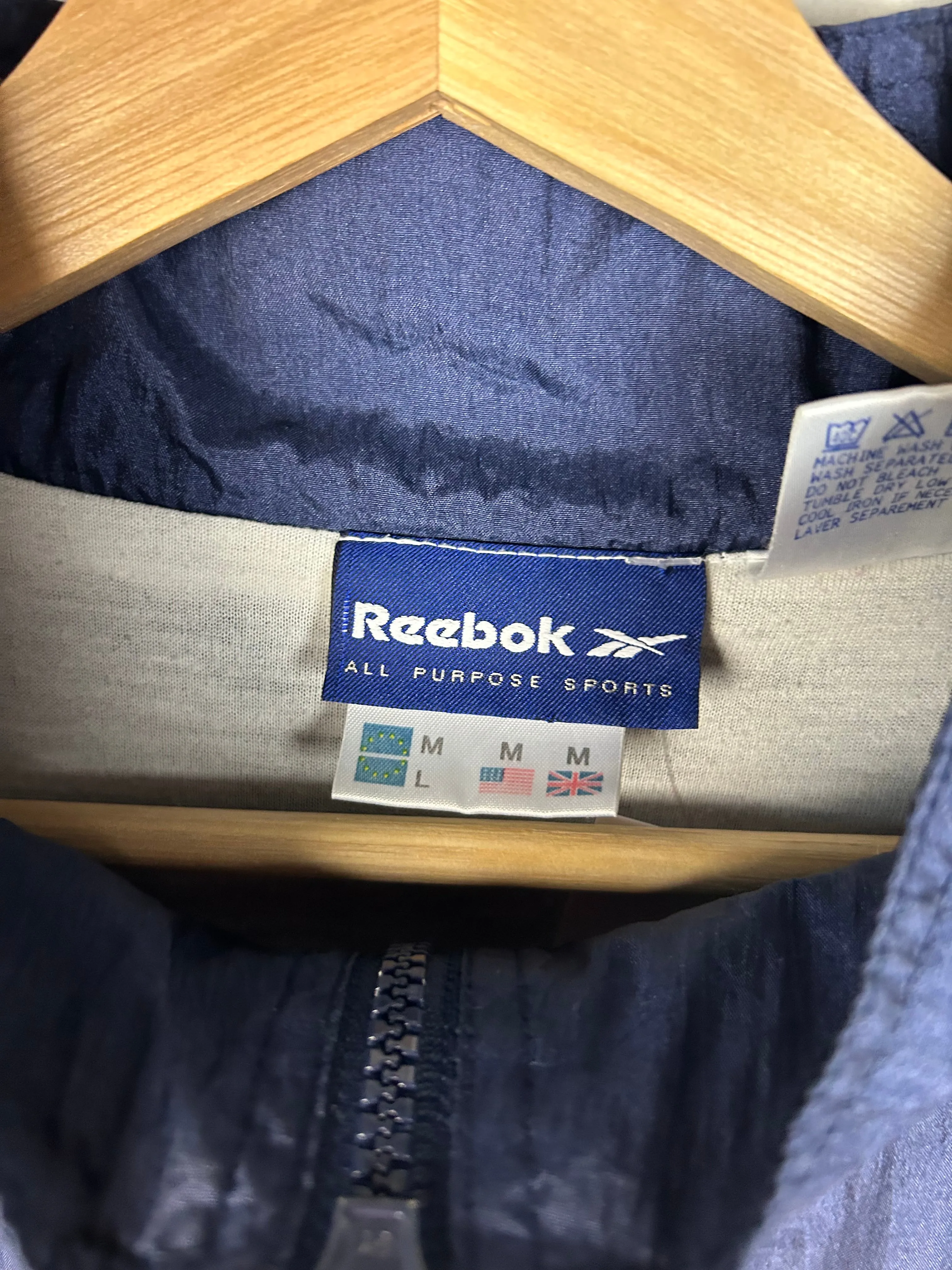 Vintage 90's Reebok Navy & Gold Windbreaker