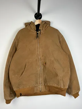 Vintage Carhartt Active Hooded Beige Jacket J130 211
