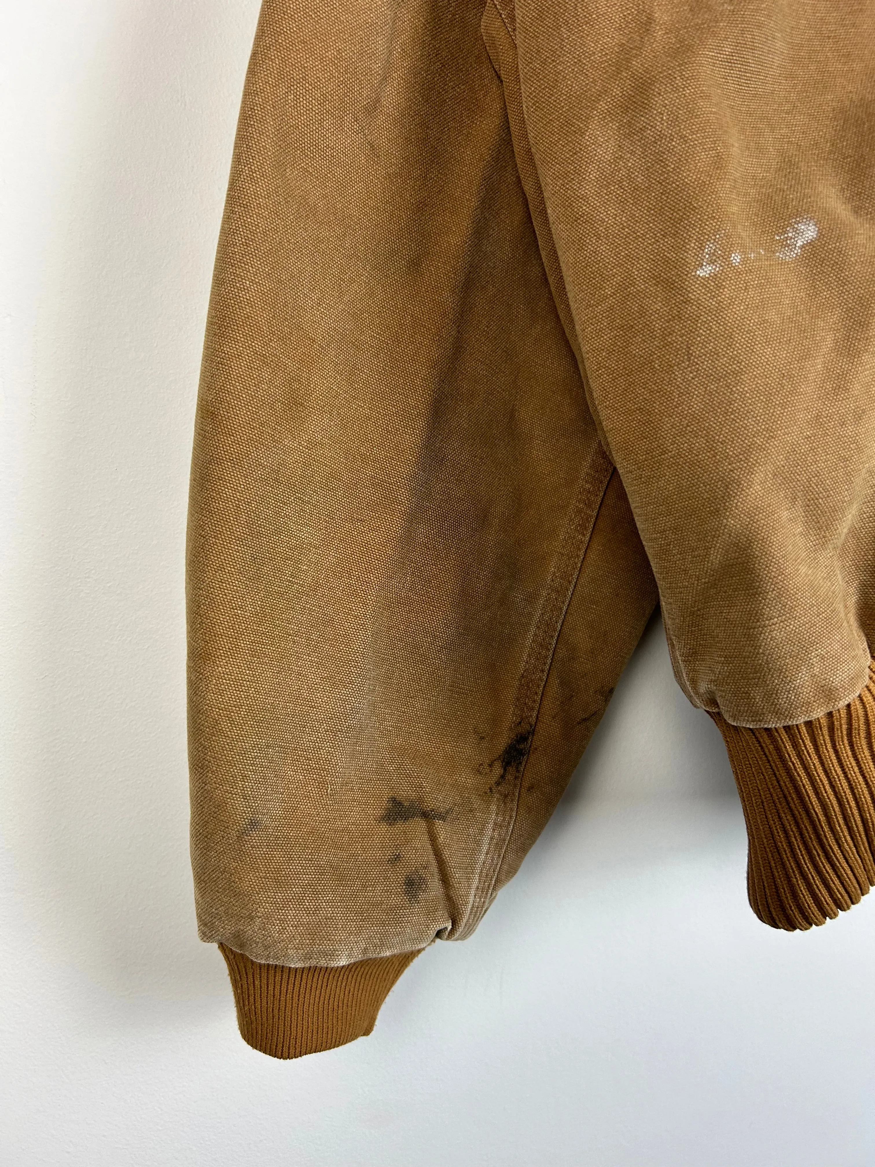 Vintage Carhartt Active Hooded Beige Jacket J130 211