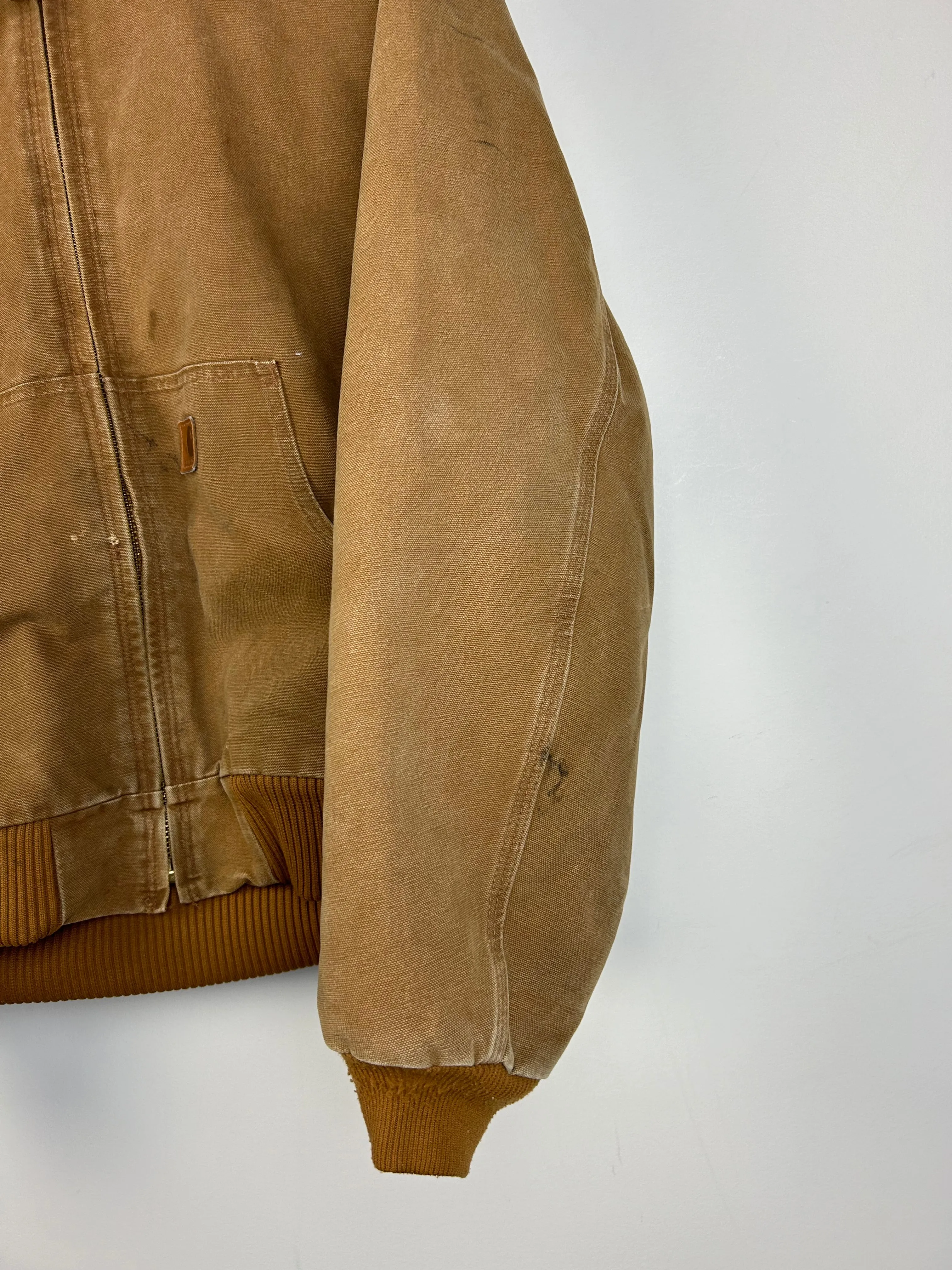 Vintage Carhartt Active Hooded Beige Jacket J130 211
