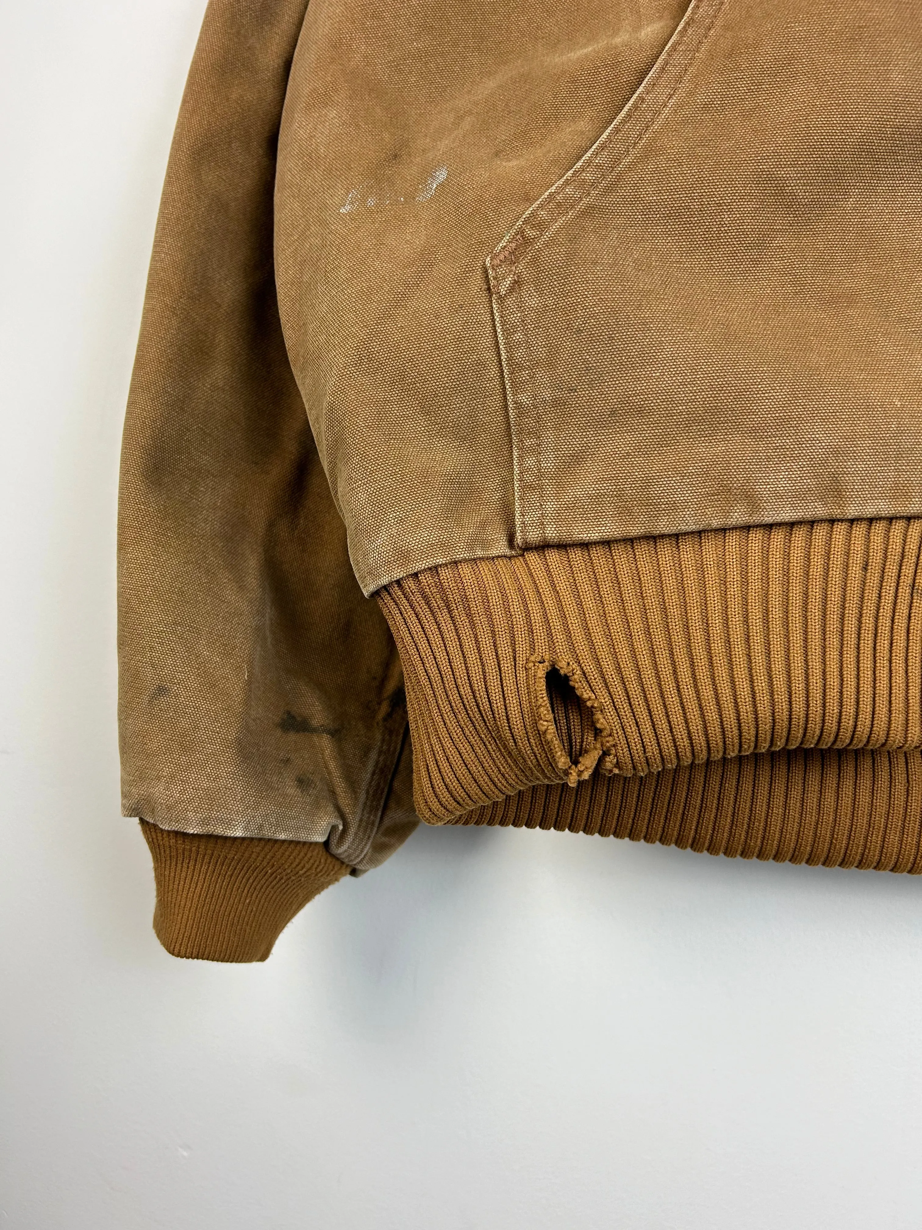 Vintage Carhartt Active Hooded Beige Jacket J130 211