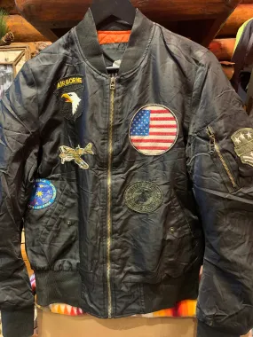 Vintage US Army Style Airborne Nylon Bomber, Small. FREE POSTAGE