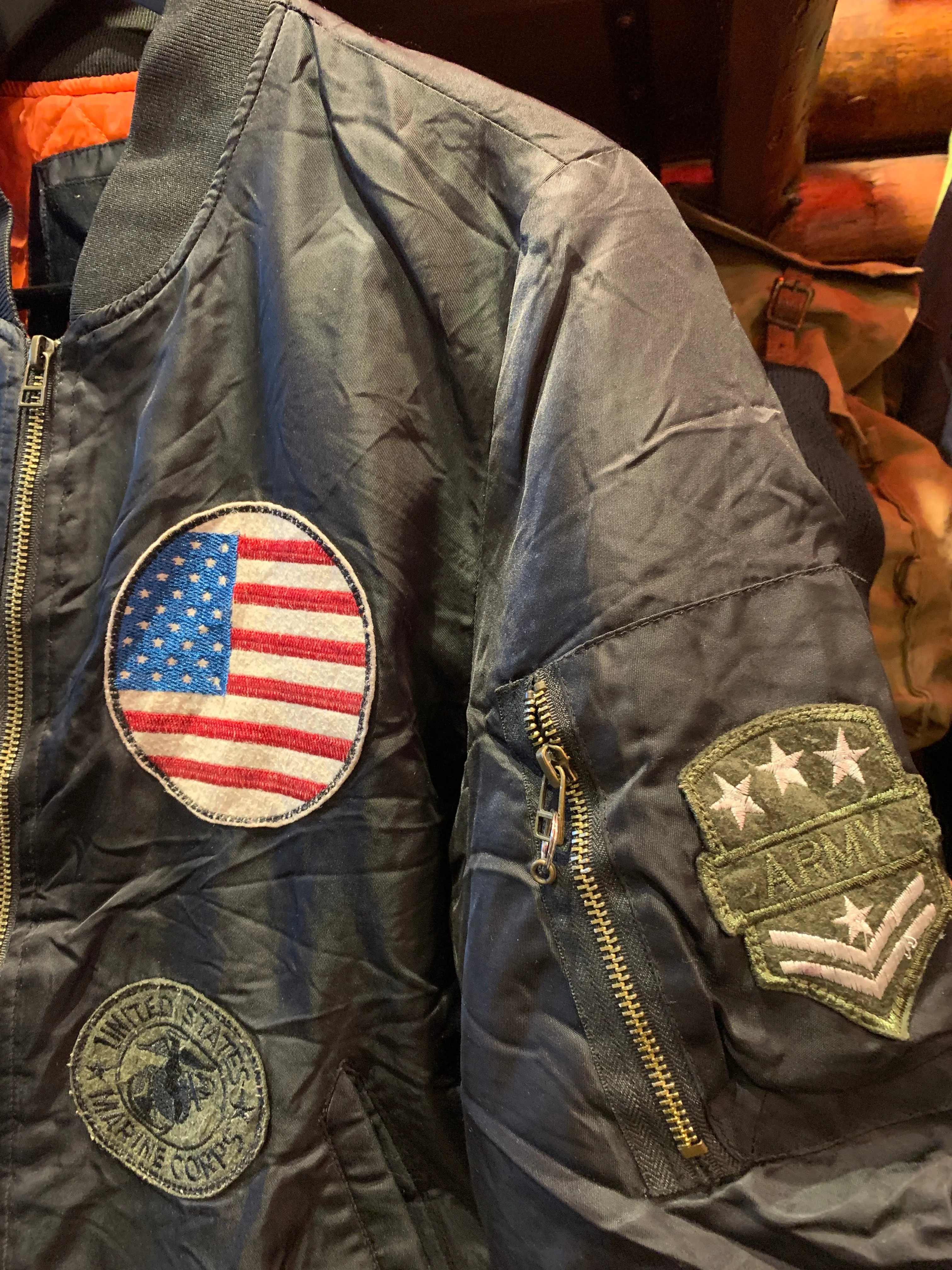 Vintage US Army Style Airborne Nylon Bomber, Small. FREE POSTAGE
