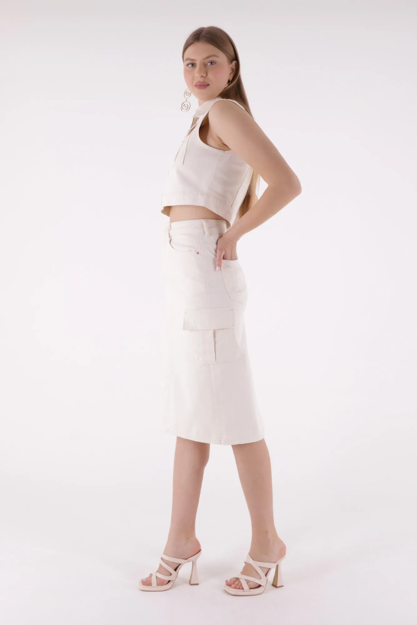 XLJ Cargo Pocket Denim Skirt Mixed - Hoofddorp