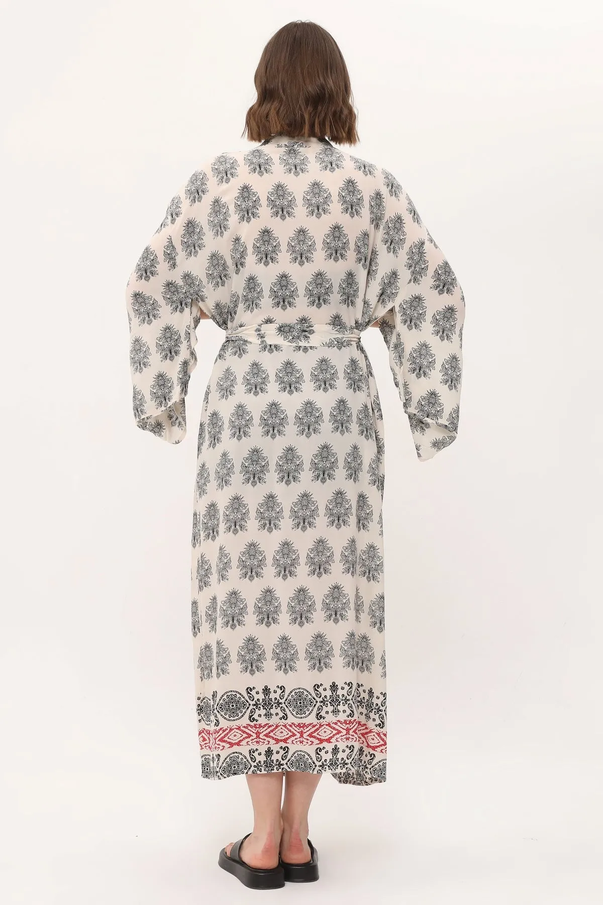 Zada - Kimono Long - Cream Paisley