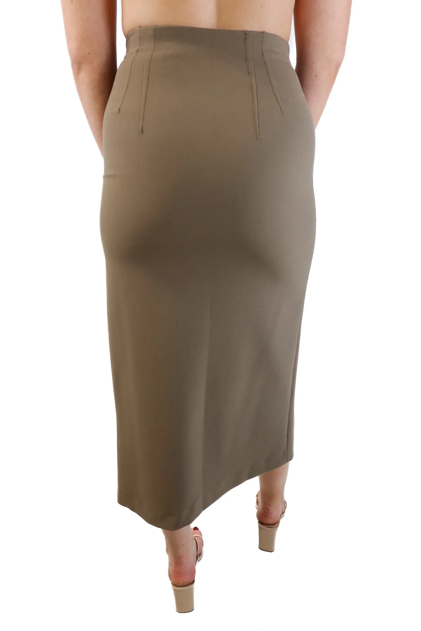 Zara green pencil skirt w/ high slit (M)